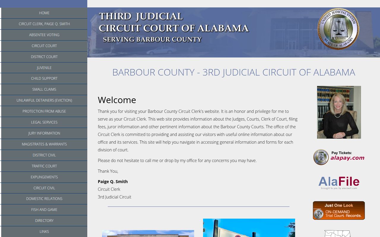 Barbour County Circuit Court in Eufaula Alabama