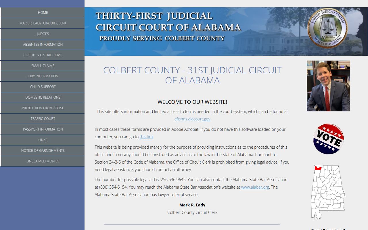 Colbert County Circuit Court in Tuscumbia Alabama