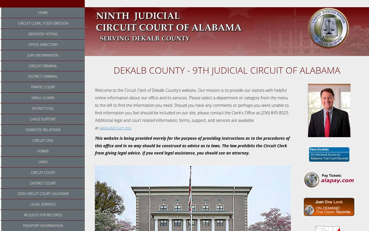DeKalb County Circuit Court in Fort Payne Alabama