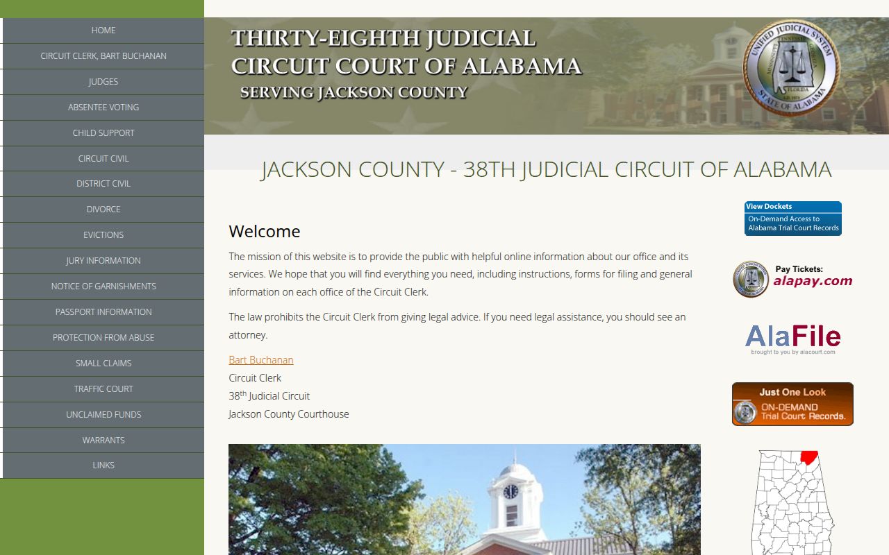 Jackson County Circuit Court in Scottsboro Alabama